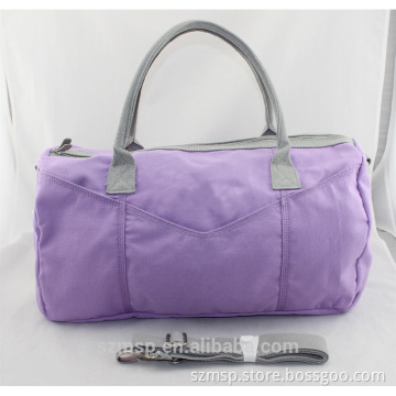 small grey cotton string handle tripper bag solid canvas women duffel bag,travel bag